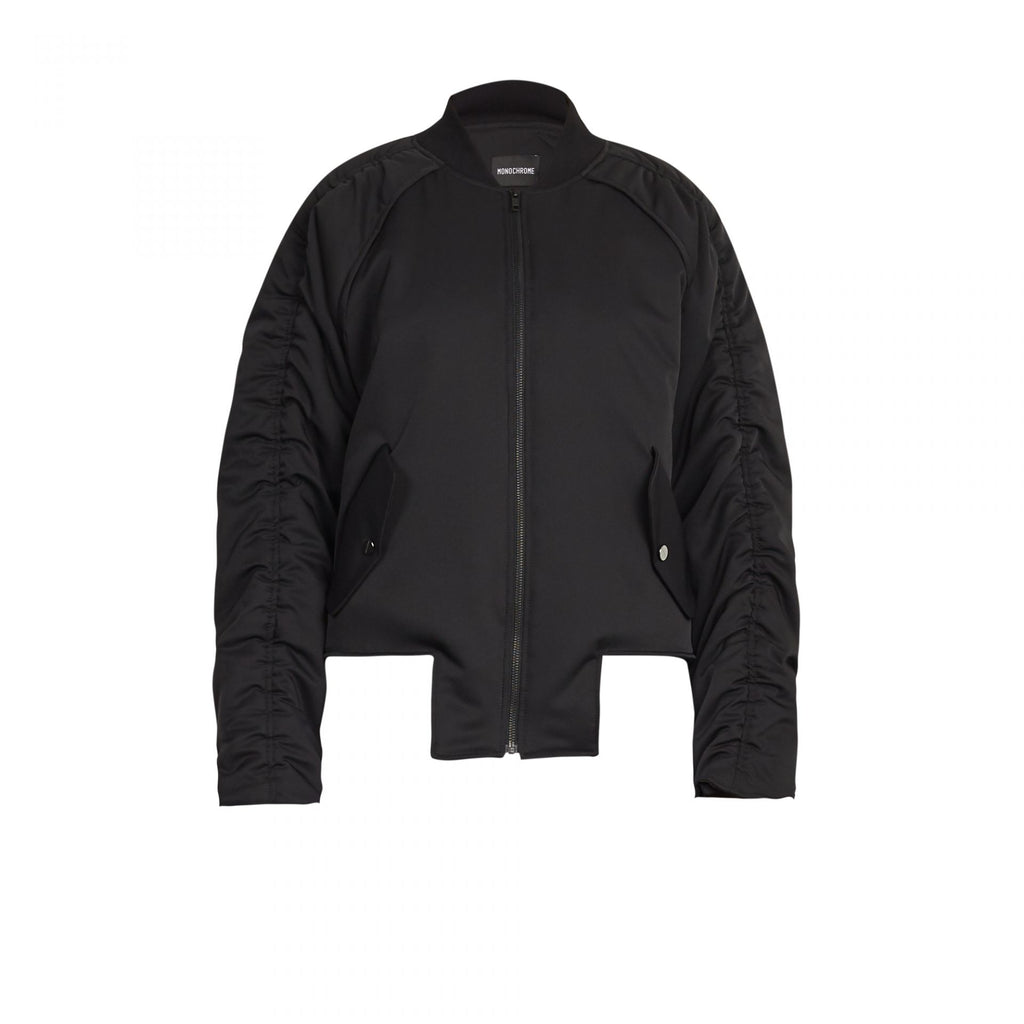 GEOMETRIC RAVER BOMBER JACKET BLACK