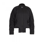GEOMETRIC RAVER BOMBER JACKET BLACK