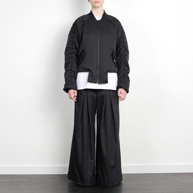 GEOMETRIC RAVER BOMBER JACKET BLACK