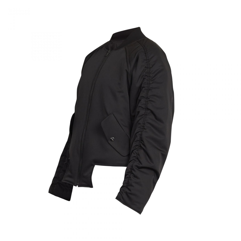 GEOMETRIC RAVER BOMBER JACKET BLACK