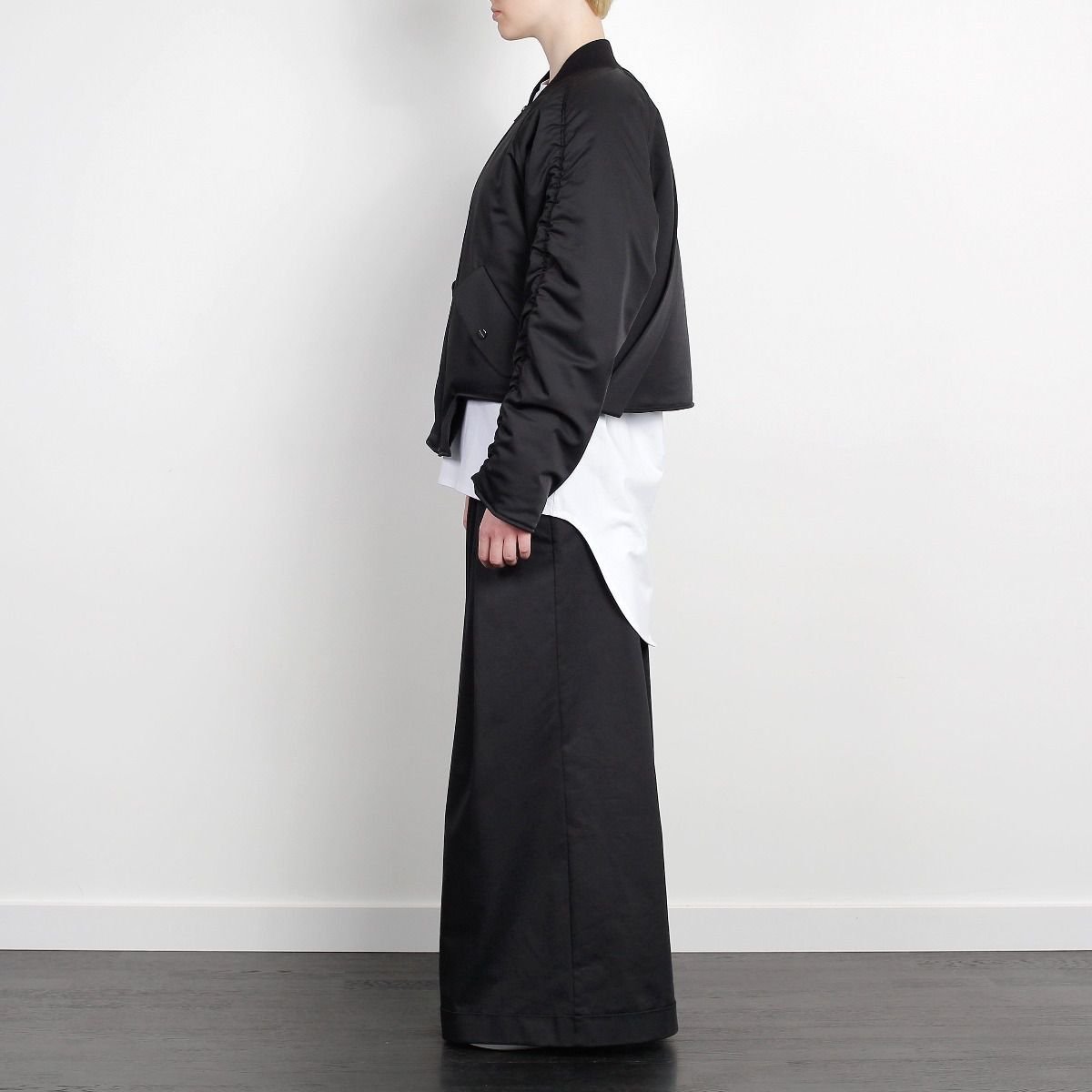 GEOMETRIC RAVER BOMBER JACKET BLACK