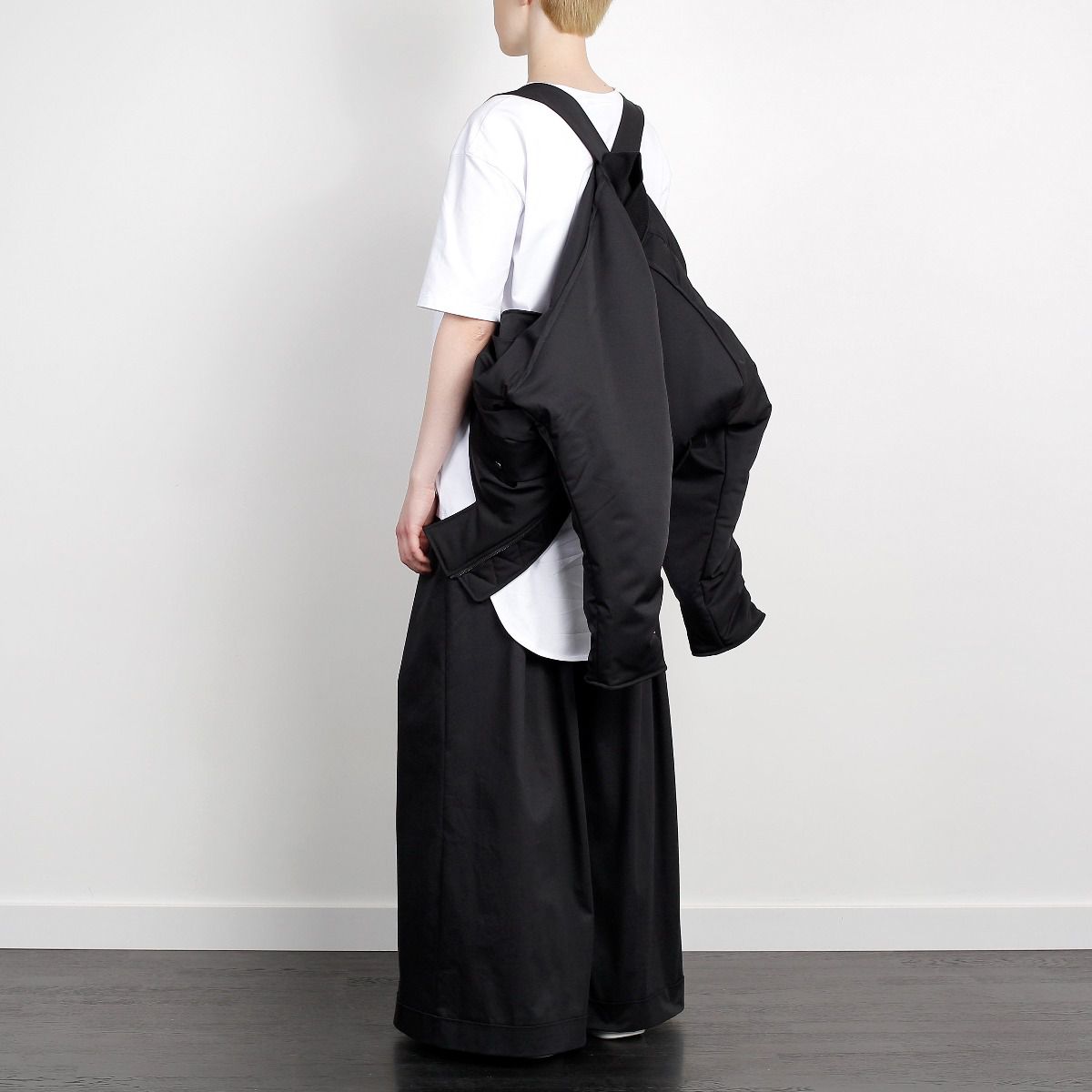 GEOMETRIC RAVER BOMBER JACKET BLACK