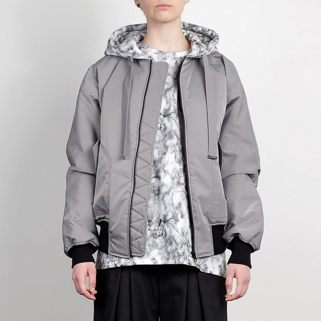 TIE DYE BOMBER JACKET GREY