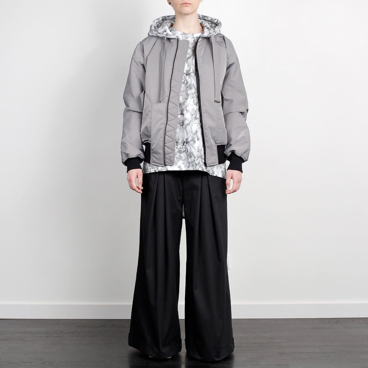 TIE DYE BOMBER JACKET GREY