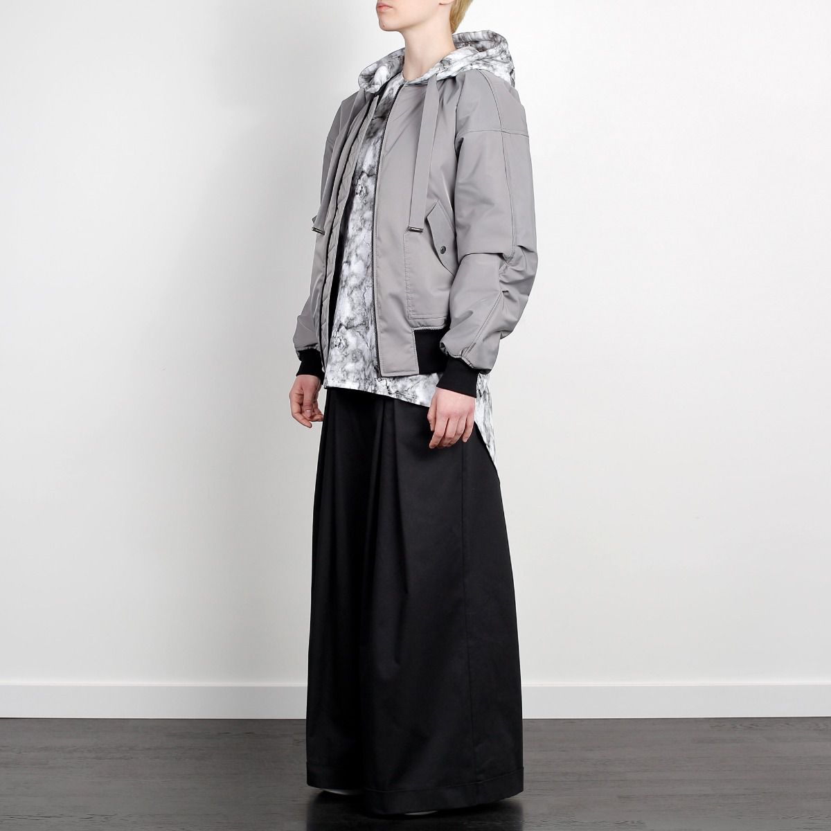 TIE DYE BOMBER JACKET GREY