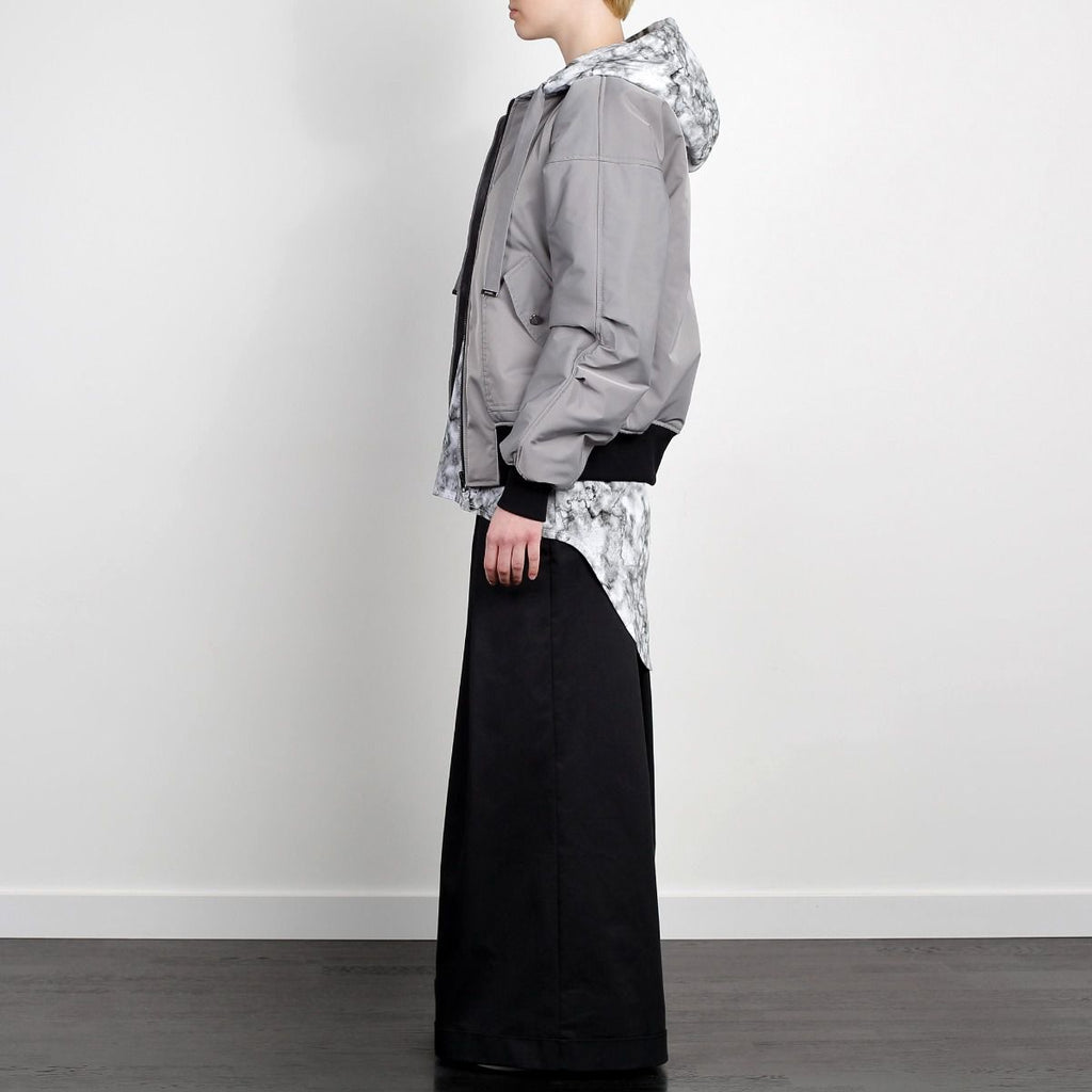 TIE DYE BOMBER JACKET GREY