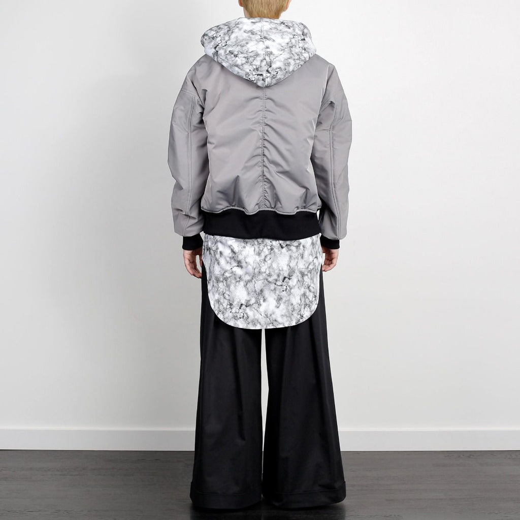 TIE DYE BOMBER JACKET GREY