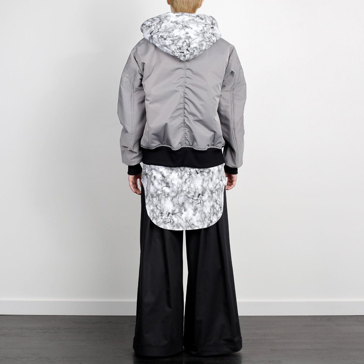 TIE DYE BOMBER JACKET GREY