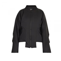 GEOMETRIC BOMBER JACKET BLACK