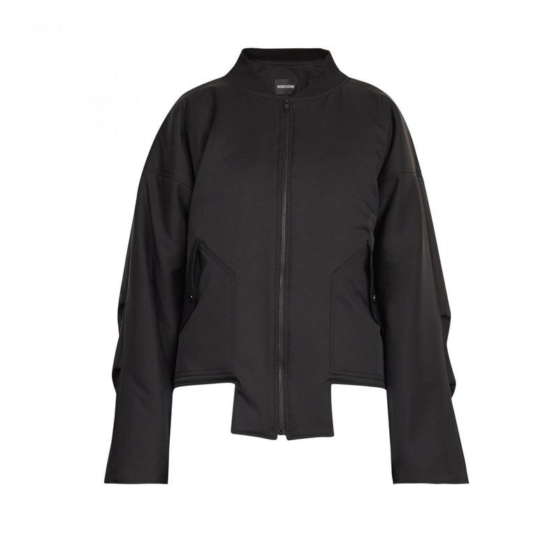 GEOMETRIC BOMBER JACKET BLACK