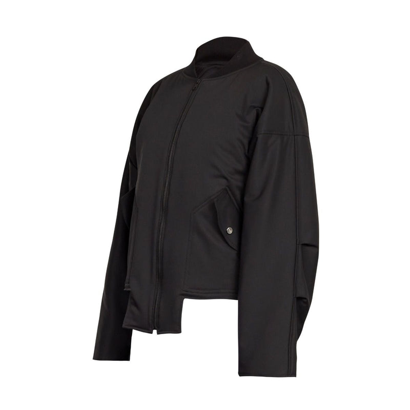 GEOMETRIC BOMBER JACKET BLACK