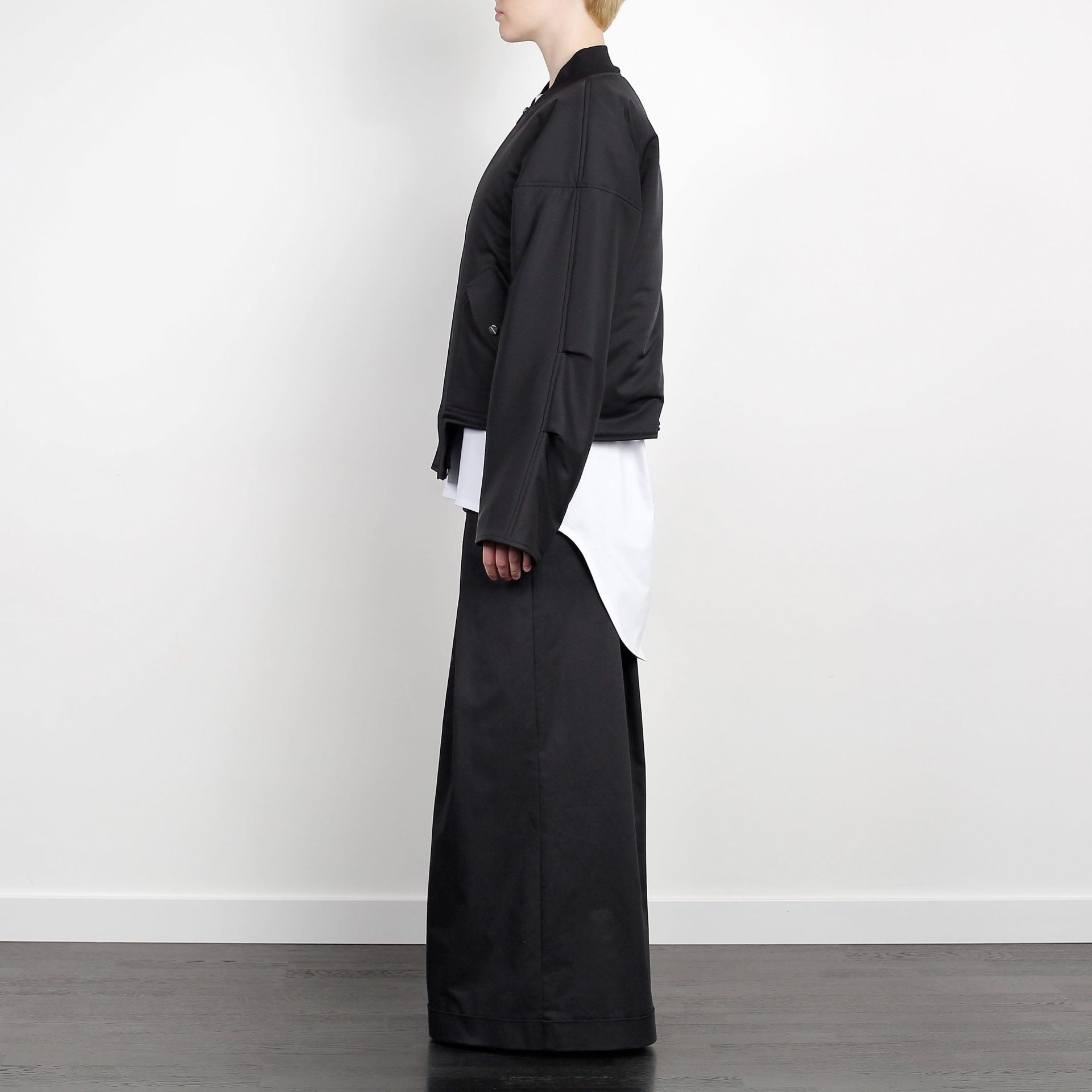 GEOMETRIC BOMBER JACKET BLACK