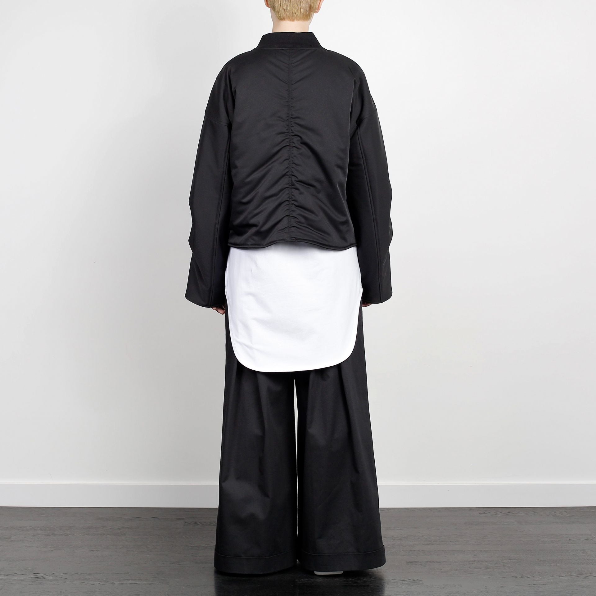 GEOMETRIC BOMBER JACKET BLACK