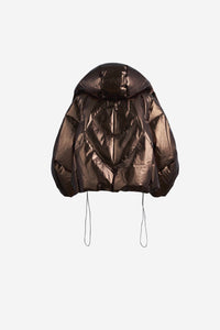 ASYMETRICAL COPPER PUFFER JACKET