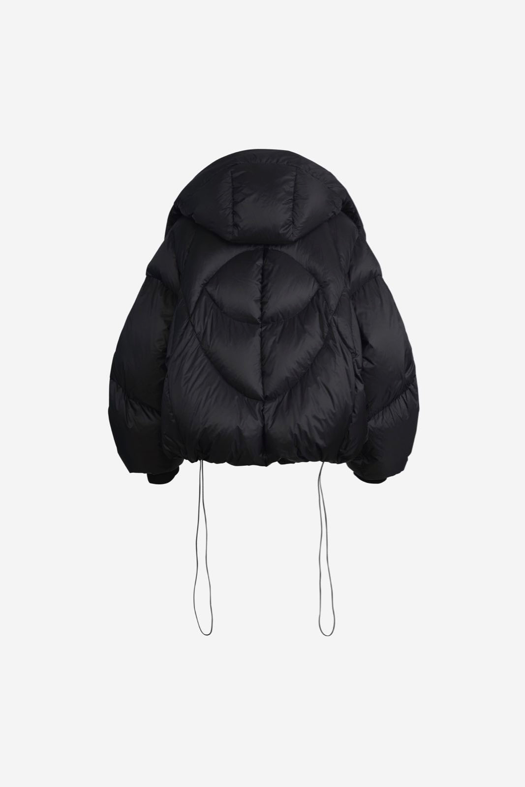 ASYMMETRICAL BLACK PUFFER JACKET