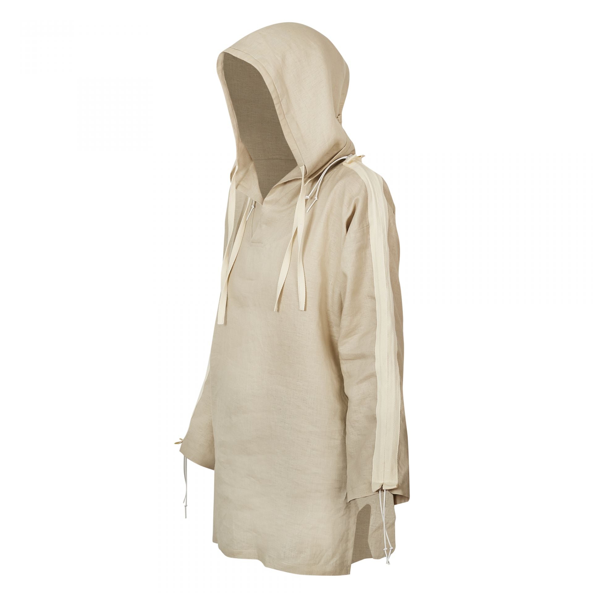 HOODED KIMONO BEIGE LINEN