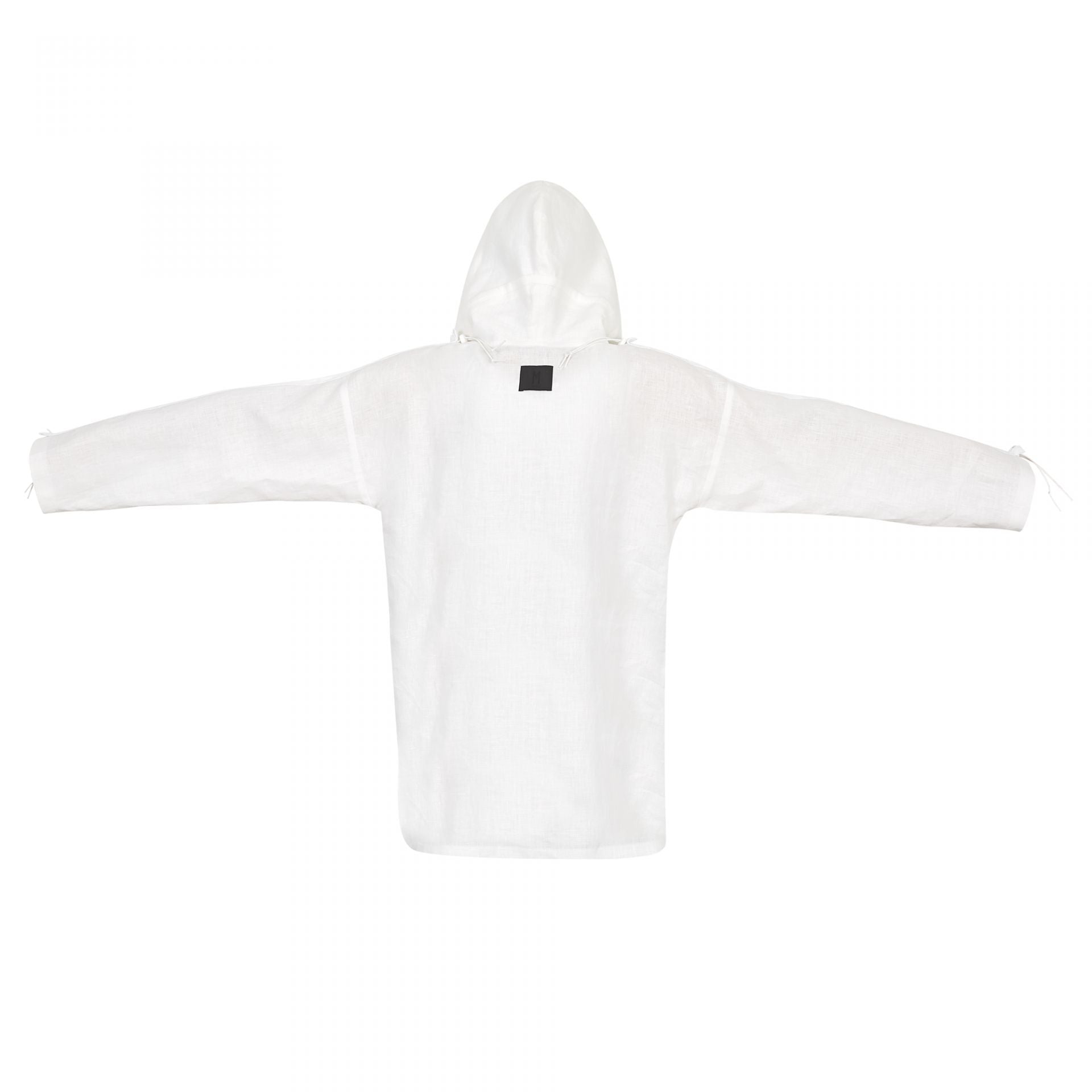 HOODED KIMONO WHITE LINEN