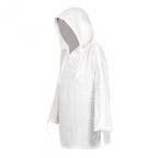HOODED KIMONO WHITE LINEN