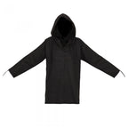 HOODED KIMONO BLACK LINEN