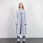 HOODED STYLE KIMONO DRESSING GOWN GREY