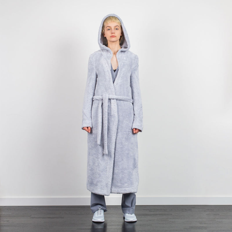 HOODED STYLE KIMONO DRESSING GOWN GREY