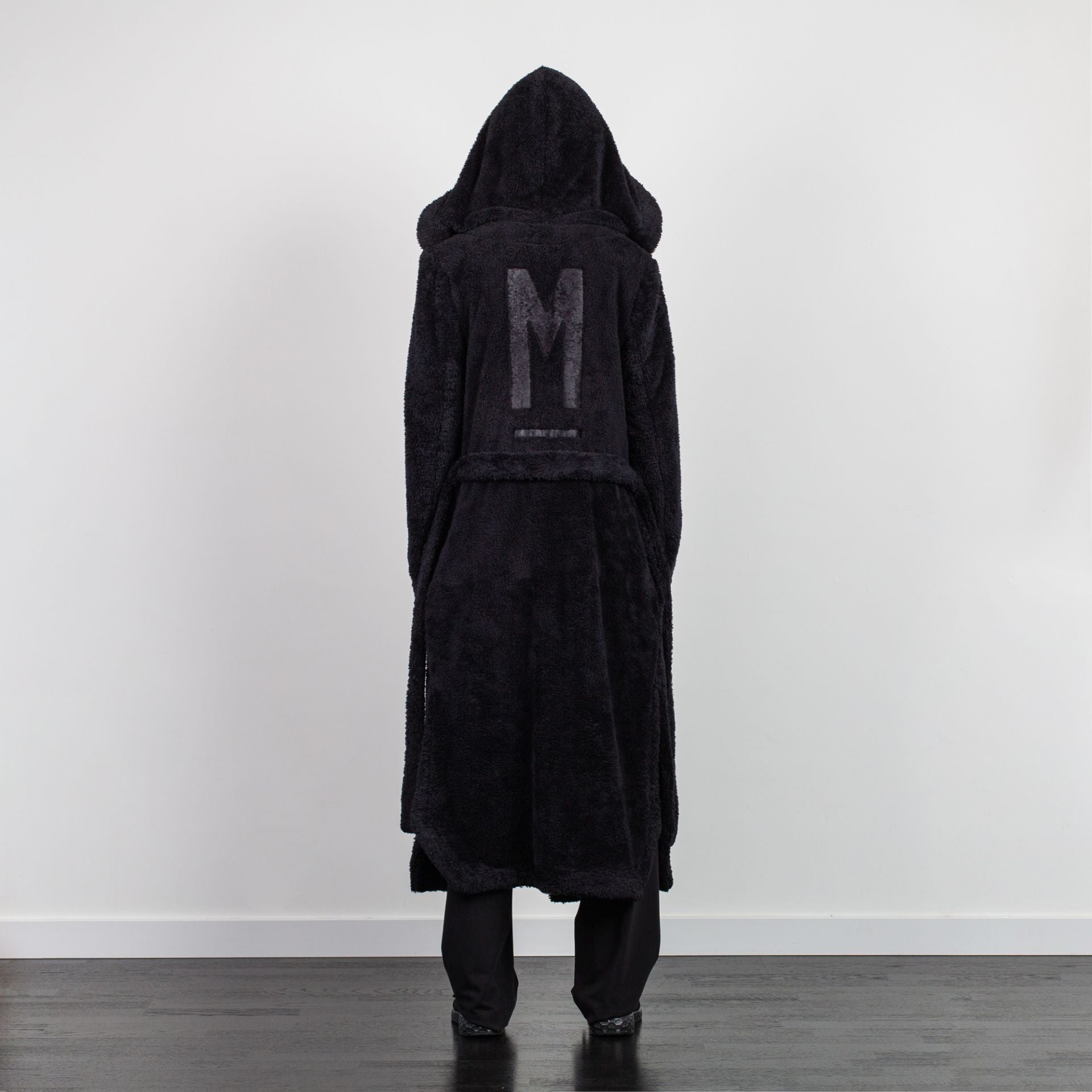 HOODED STYLE KIMONO DRESSING GOWN BLACK