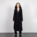 HOODED STYLE KIMONO DRESSING GOWN BLACK