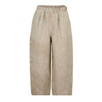 WIDE LEG ELASTIC BAND TROUSERS BEIGE