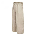 WIDE LEG ELASTIC BAND TROUSERS BEIGE