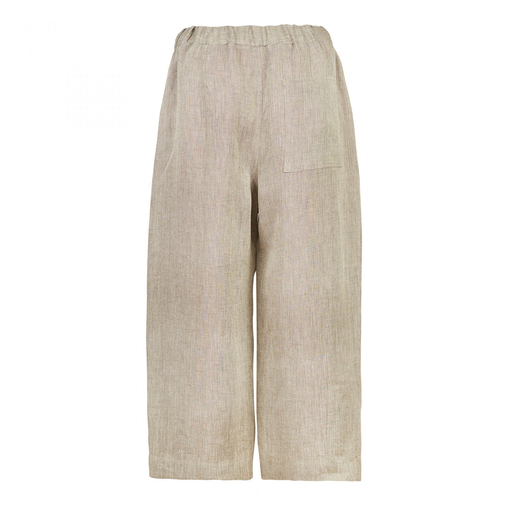 WIDE LEG ELASTIC BAND TROUSERS BEIGE