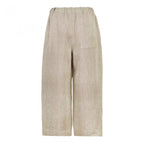 WIDE LEG ELASTIC BAND TROUSERS BEIGE